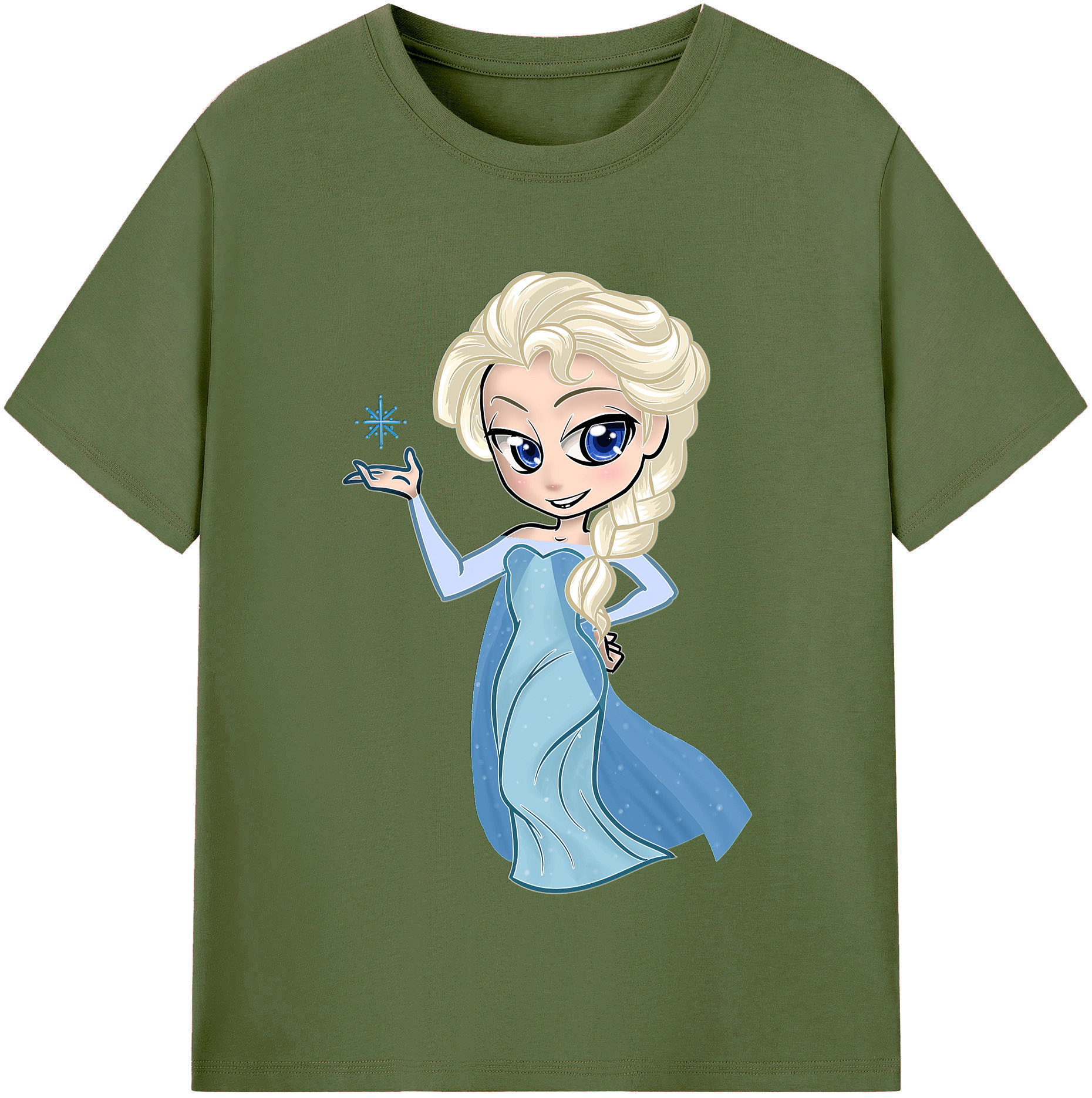 （画像用） アナと雪の女王 アンナ エルサ Frozen Anna Elsa 綿100％半袖Tシャツ（フロントプリント）